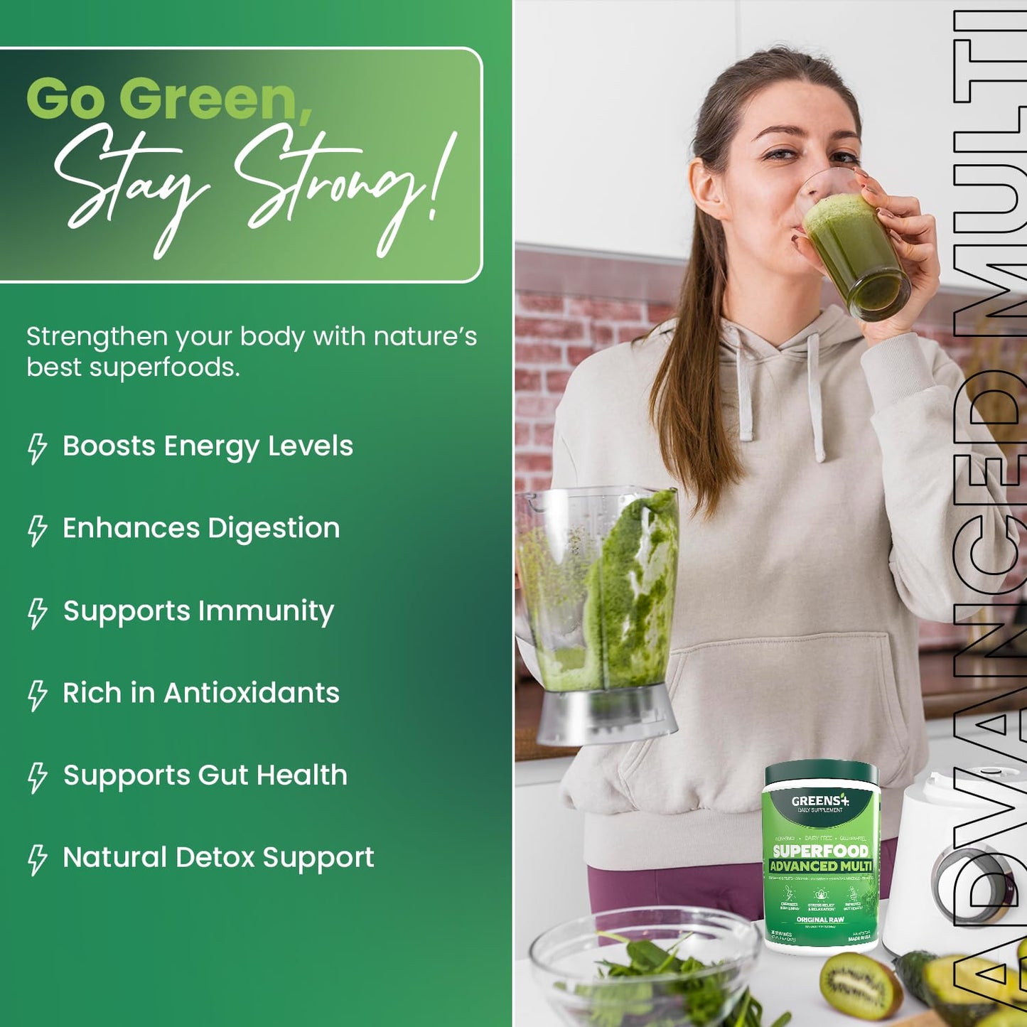 Greens+ Advanced Multi Raw Superfood Powder 9.4 Ounce