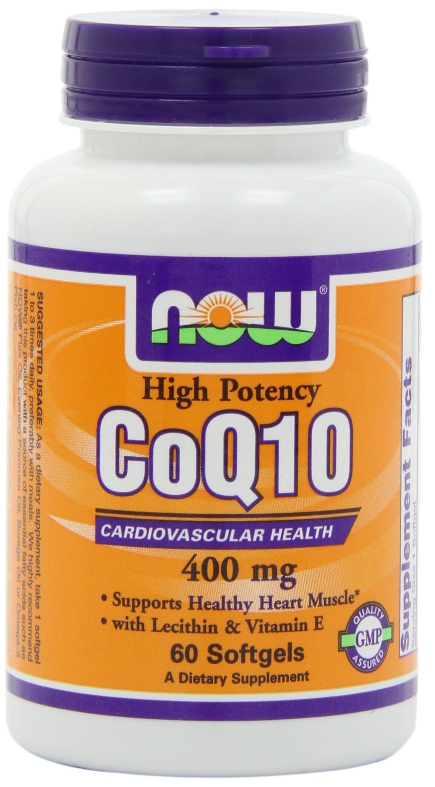 NOW Foods CoQ10 400 mg with Lecithin & Vitamin E Capsule, 1 Capsule