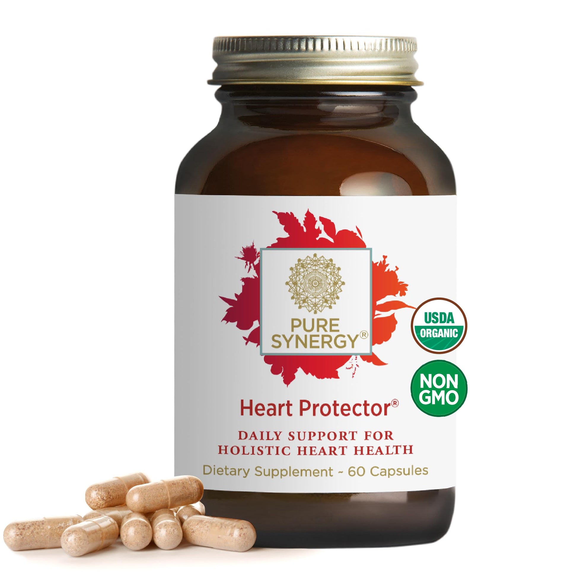 PURE SYNERGY Heart Protector Organic Heart Supplement 60 Capsules