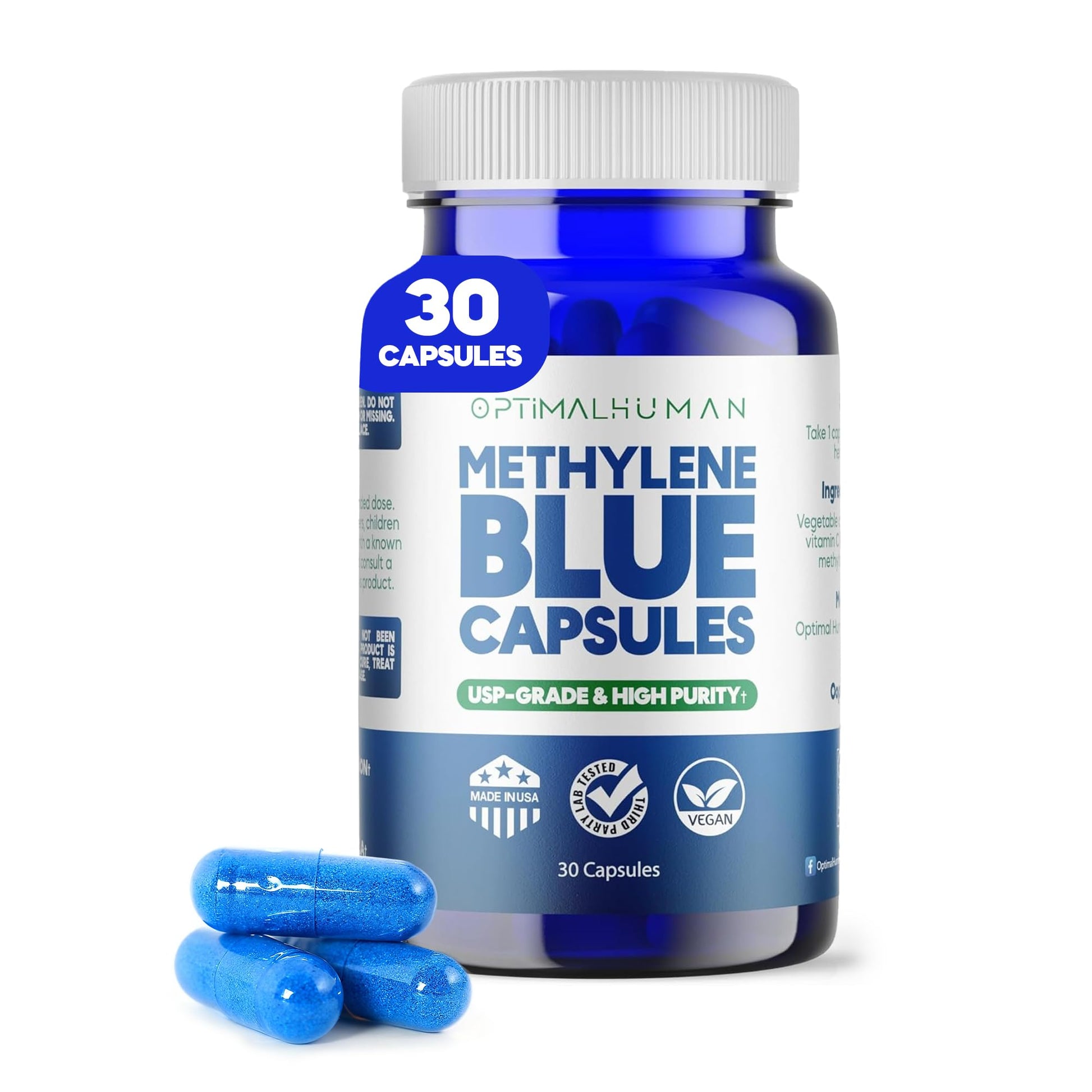 O H Methylene Blue 10mg Capsules, 30 Count