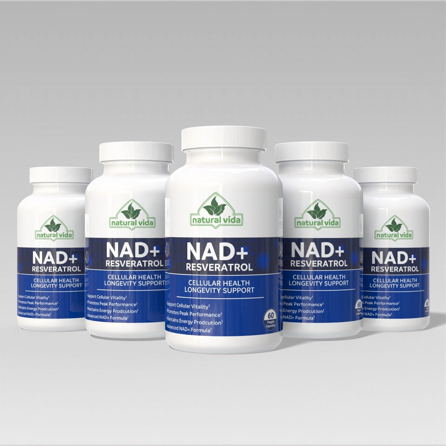 Natural Vida NAD Supplement + Resveratrol Capsule 60 Count