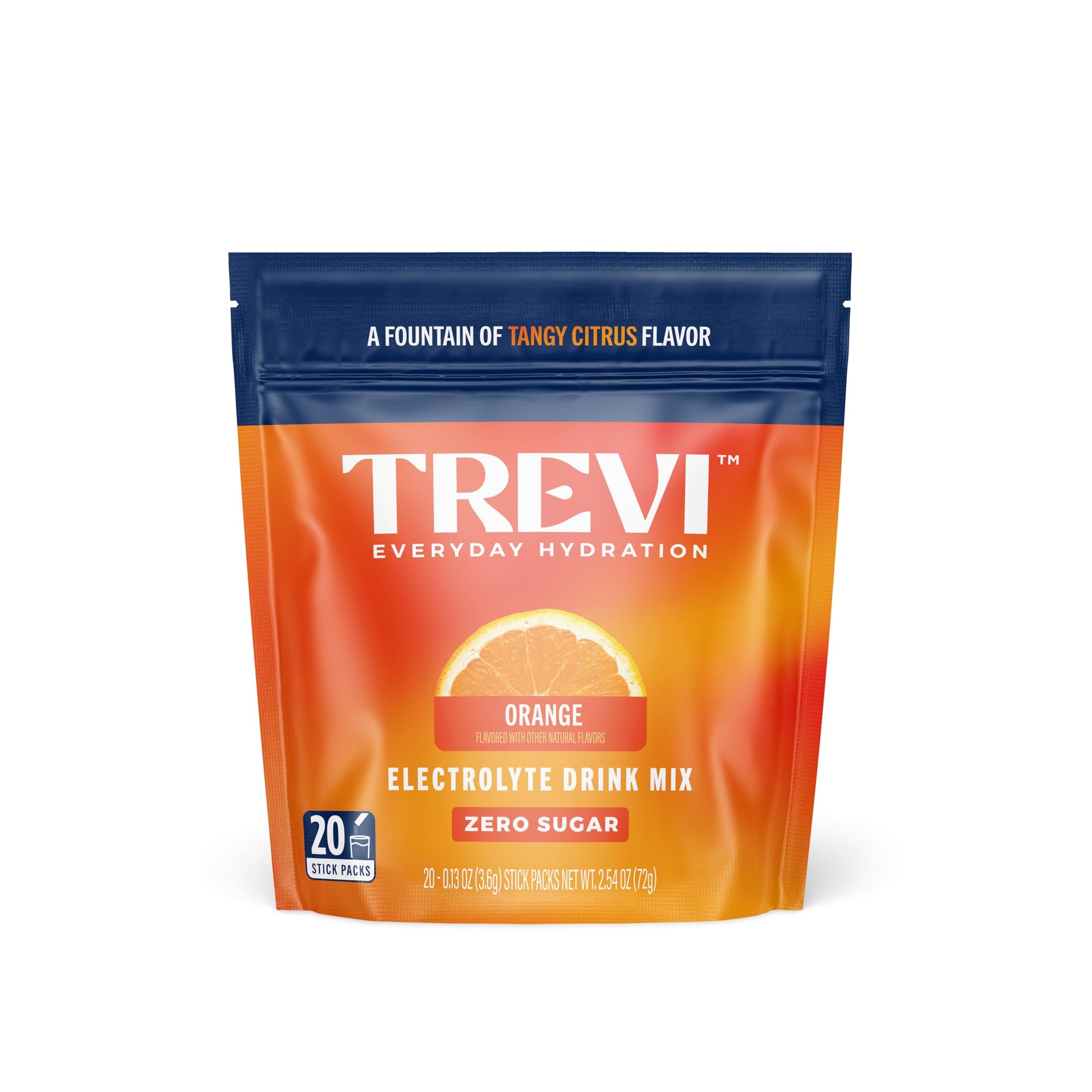 TREVI Electrolytes Powder Packets, Orange, 20 Servings