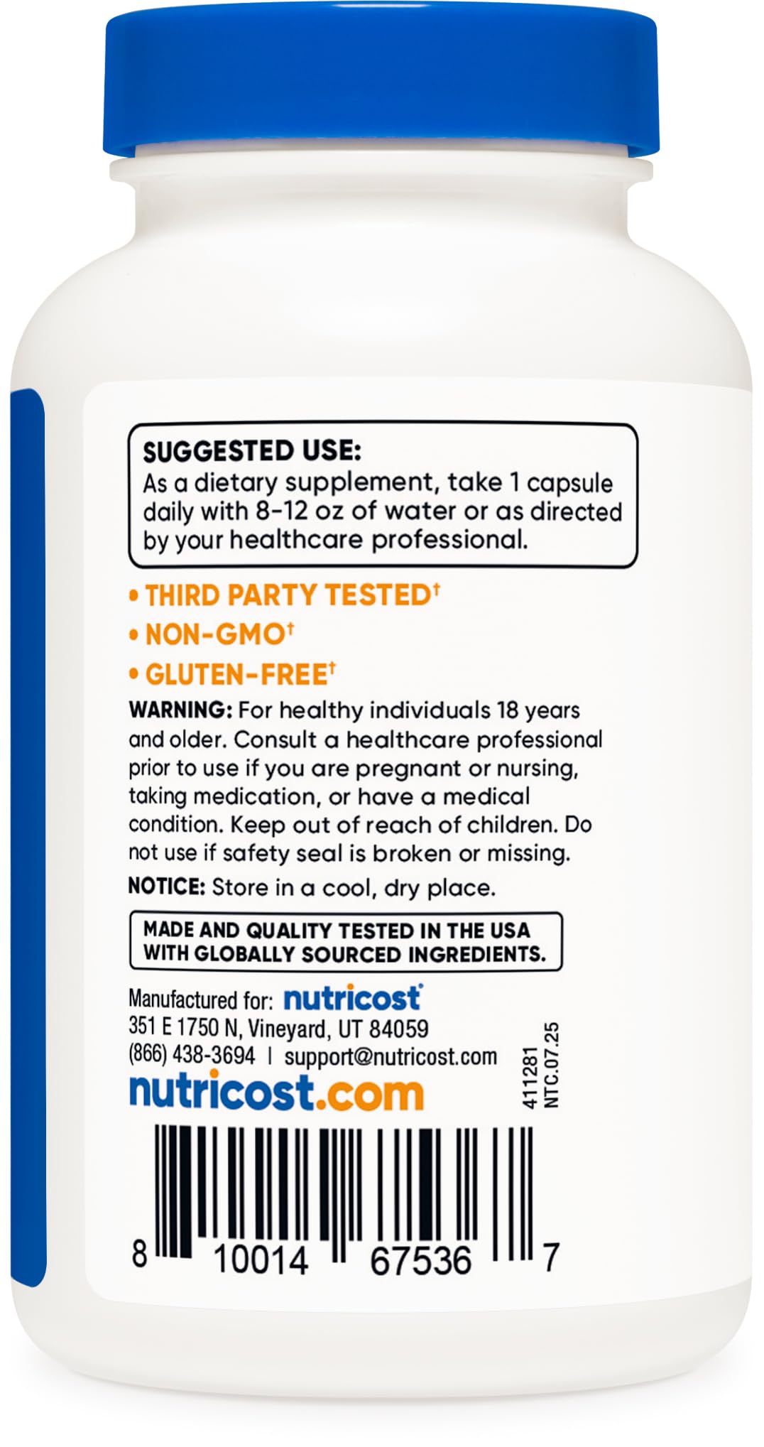 Nutricost N-Acetyl L-Cysteine (NAC) 600mg, 120 Capsules