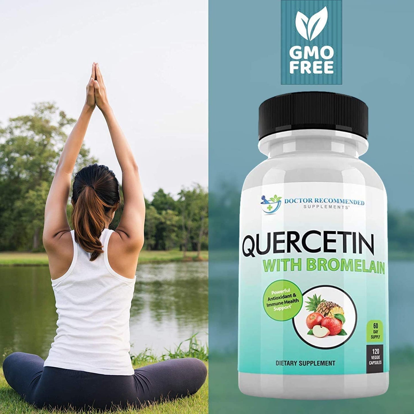 DOCTOR RECOMMENDED SUPPLEMENTS Quercetin 800mg with Bromelain 165mg Capsules 120 Count