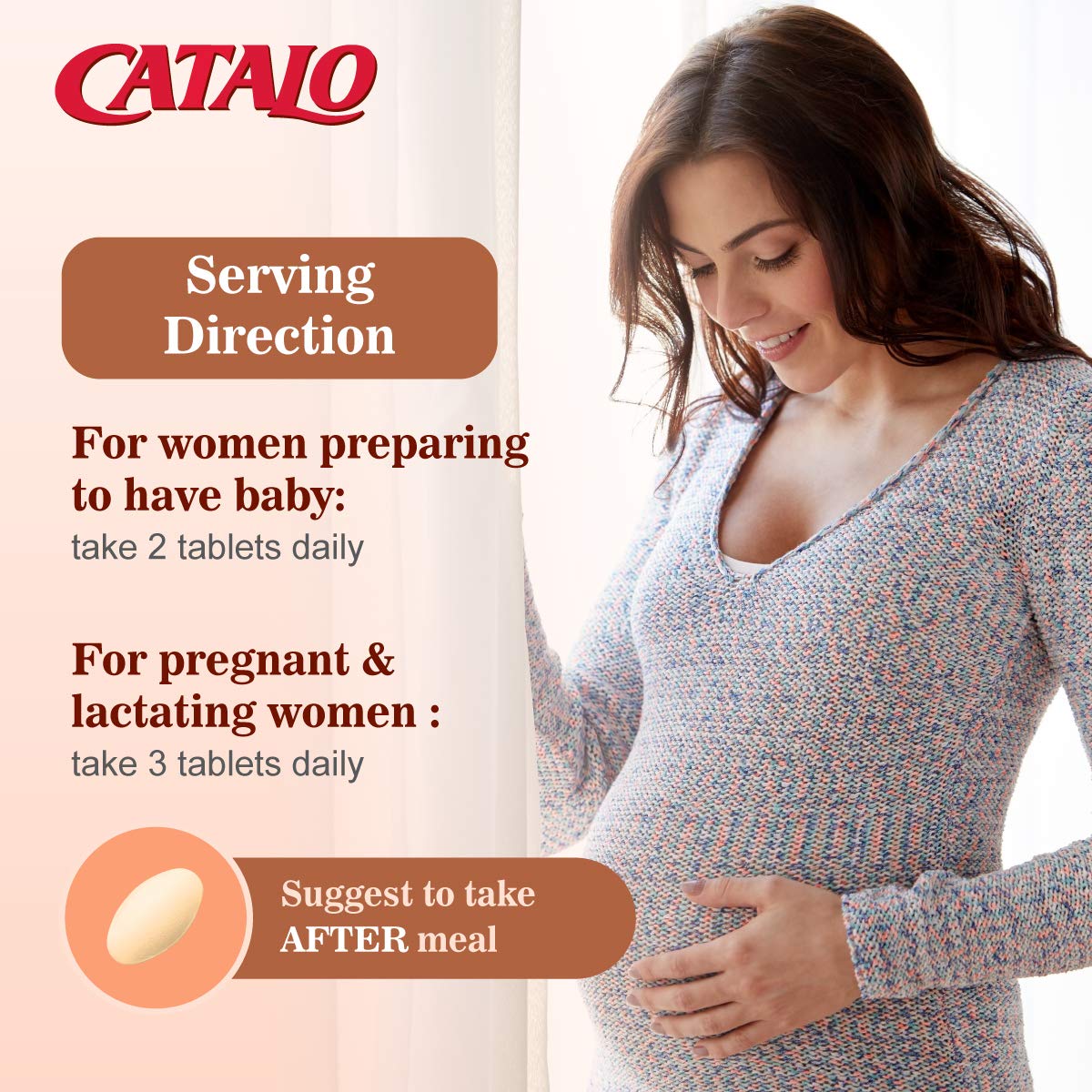 CATALO Vegetarian Calcium for Pregnancy Tablet 90 Count