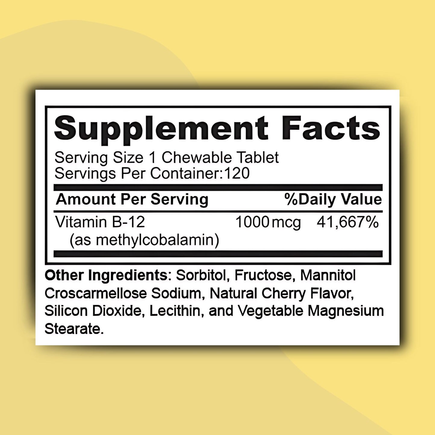 Zaytun Halal Vitamin B12 1000mcg Tablet, 120 Count