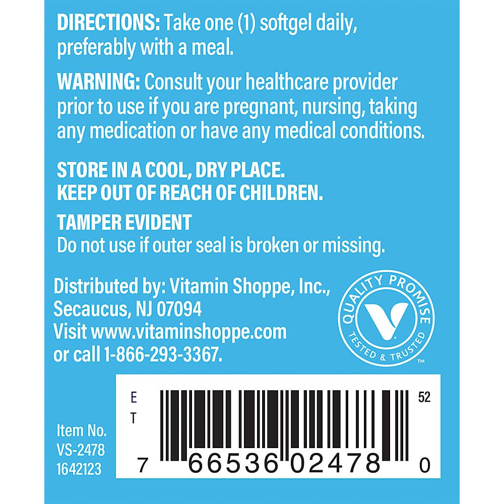 The Vitamin Shoppe Vitamin D3 1000IU Softgels, 200 Count