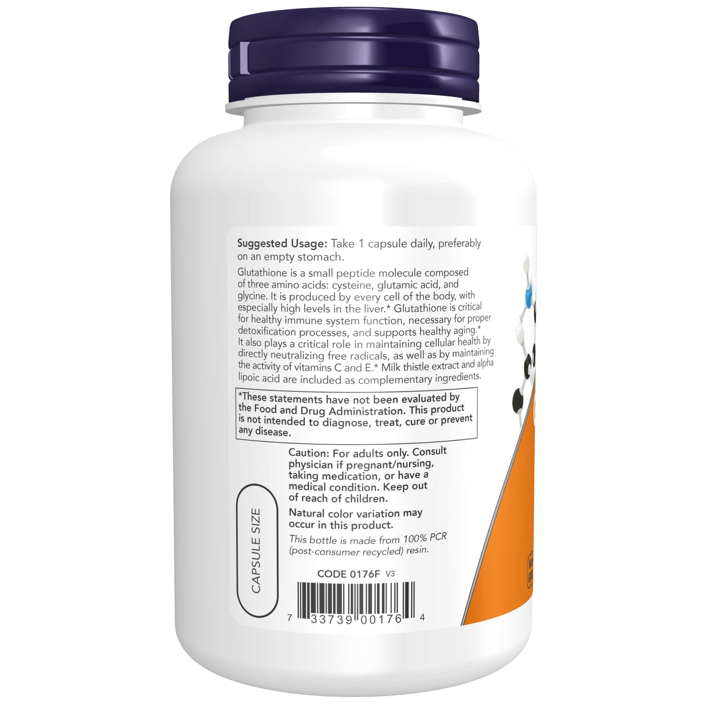 NOW Foods Glutathione 500 mg with Milk Thistle Extract & Alpha Lipoic Acid, 120 Veg Capsules