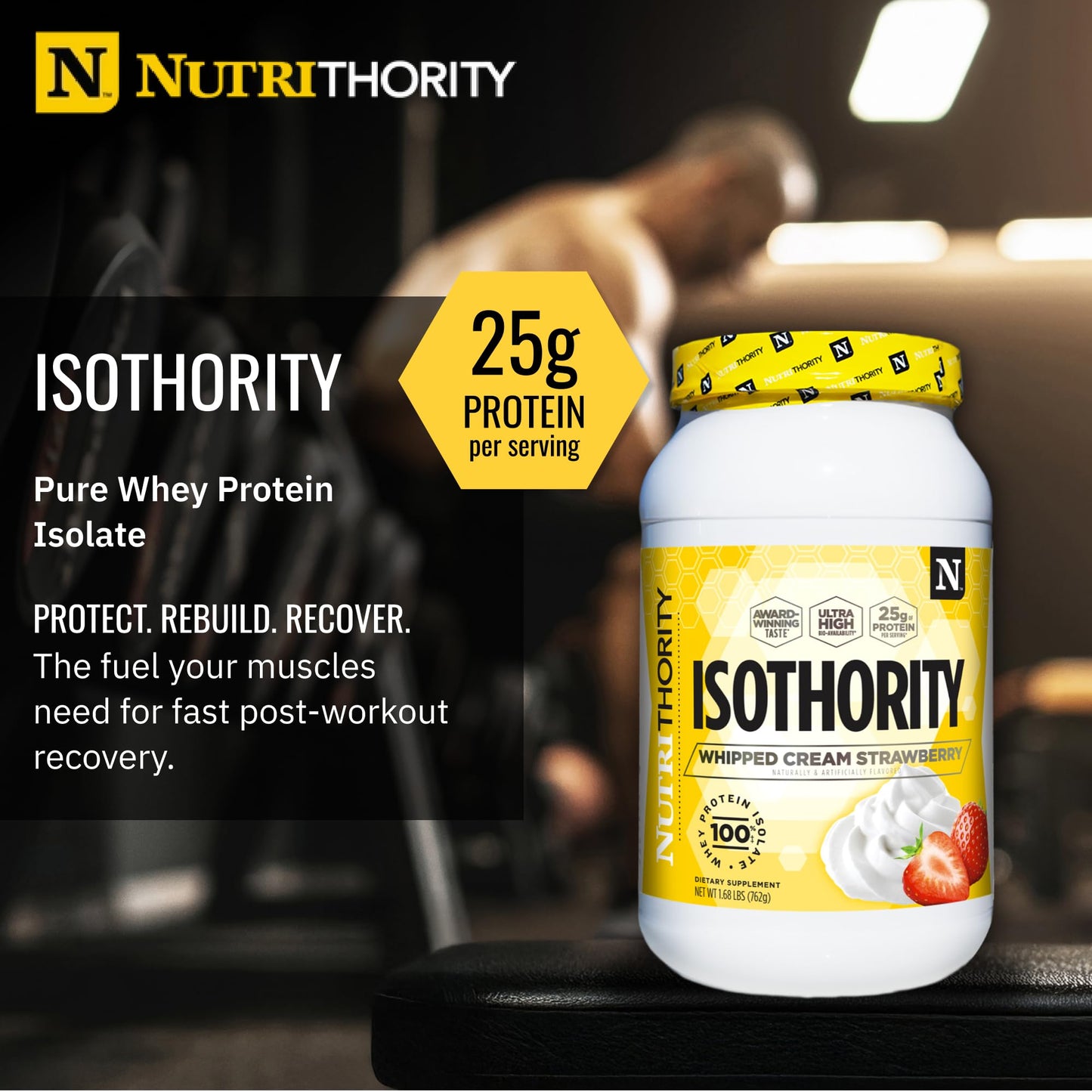 Nutrithority Isothority Isolated Whey Protein Powder 1.99 lb