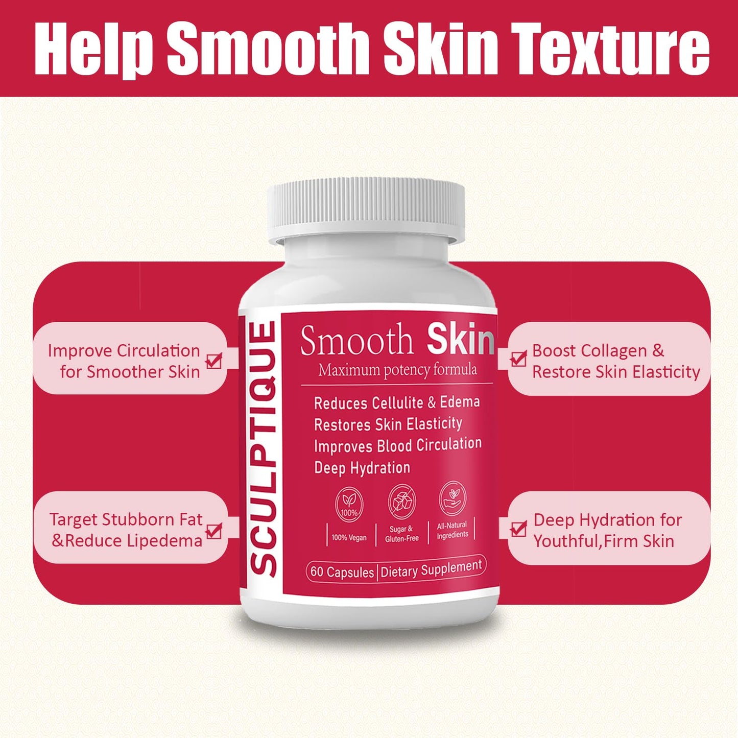 ZUTTL Plant-Based Smooth Skin & Circulation Support Capsules, 60 Capsules