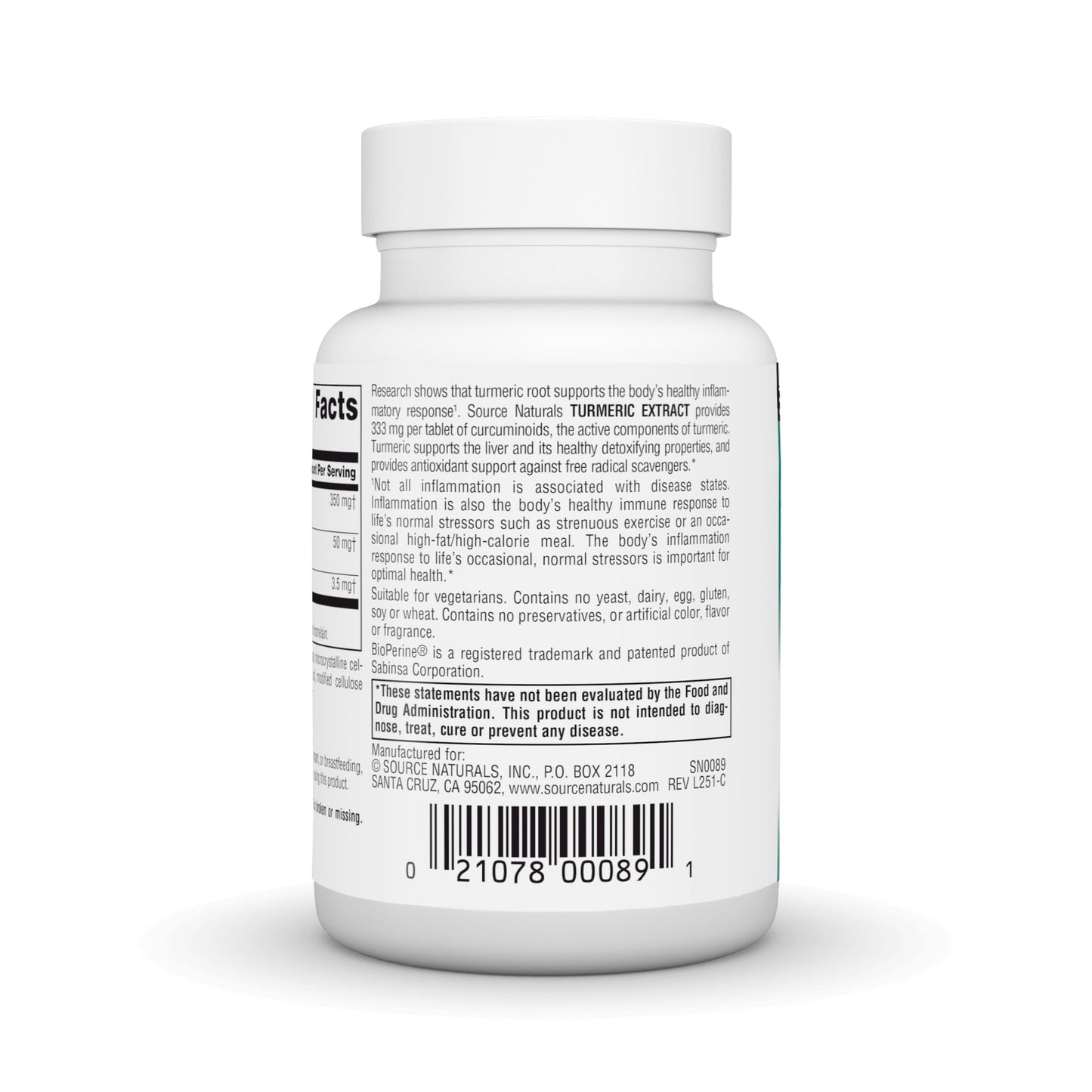 Source Naturals Turmeric Extract Tablets 100