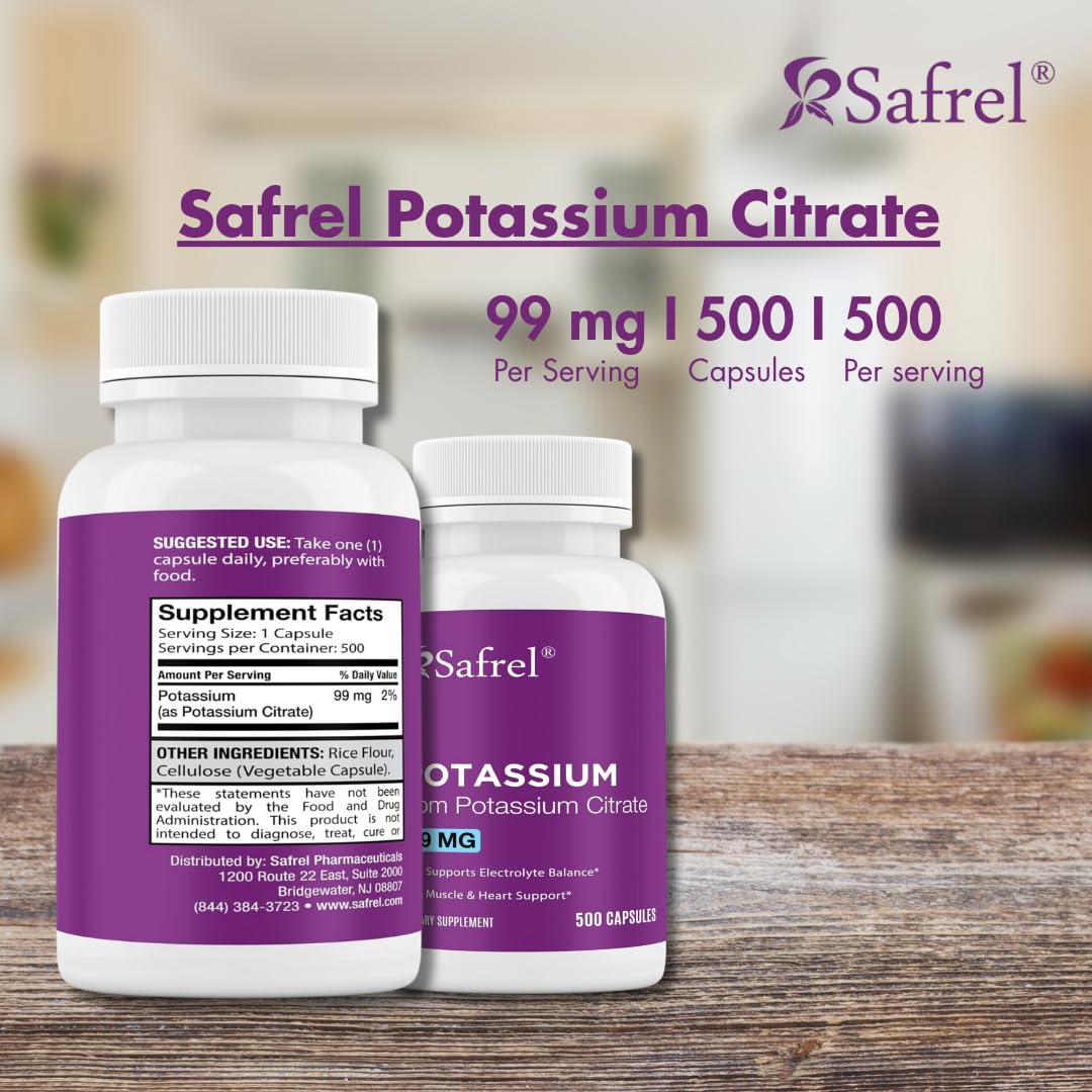 Safrel Potassium Citrate Capsules 500 Count