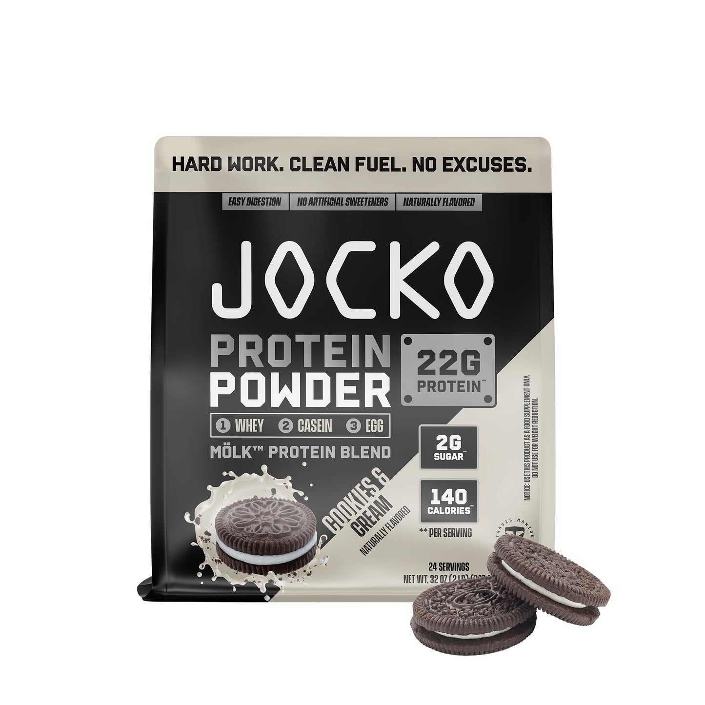 Jocko Fuel Whey Protein Powder Cookies & Cream, 32 Servings