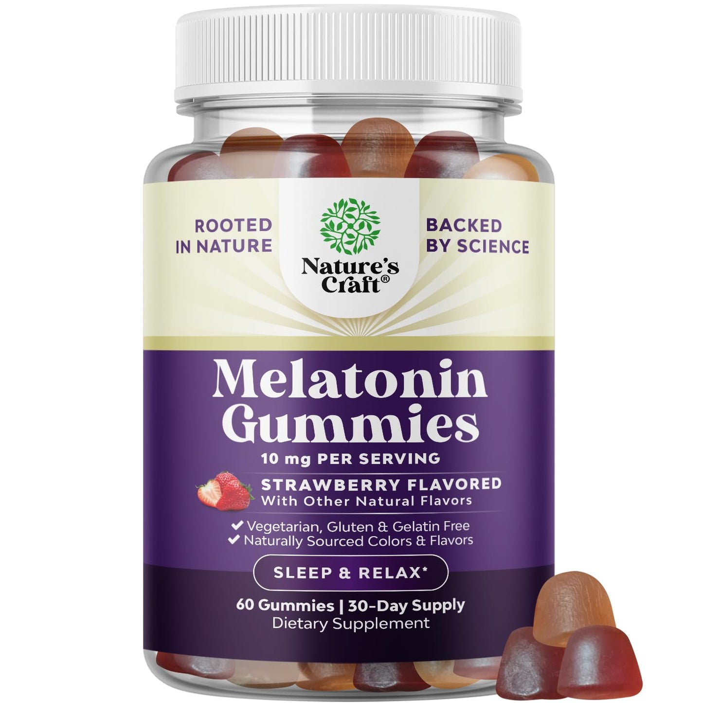 Natures Craft Melatonin Gummies 10mg, 60 Count