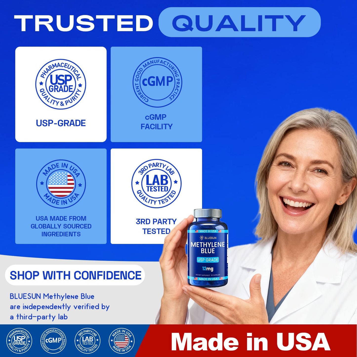 Bluesun Methylene Blue Capsules, 90 Capsules