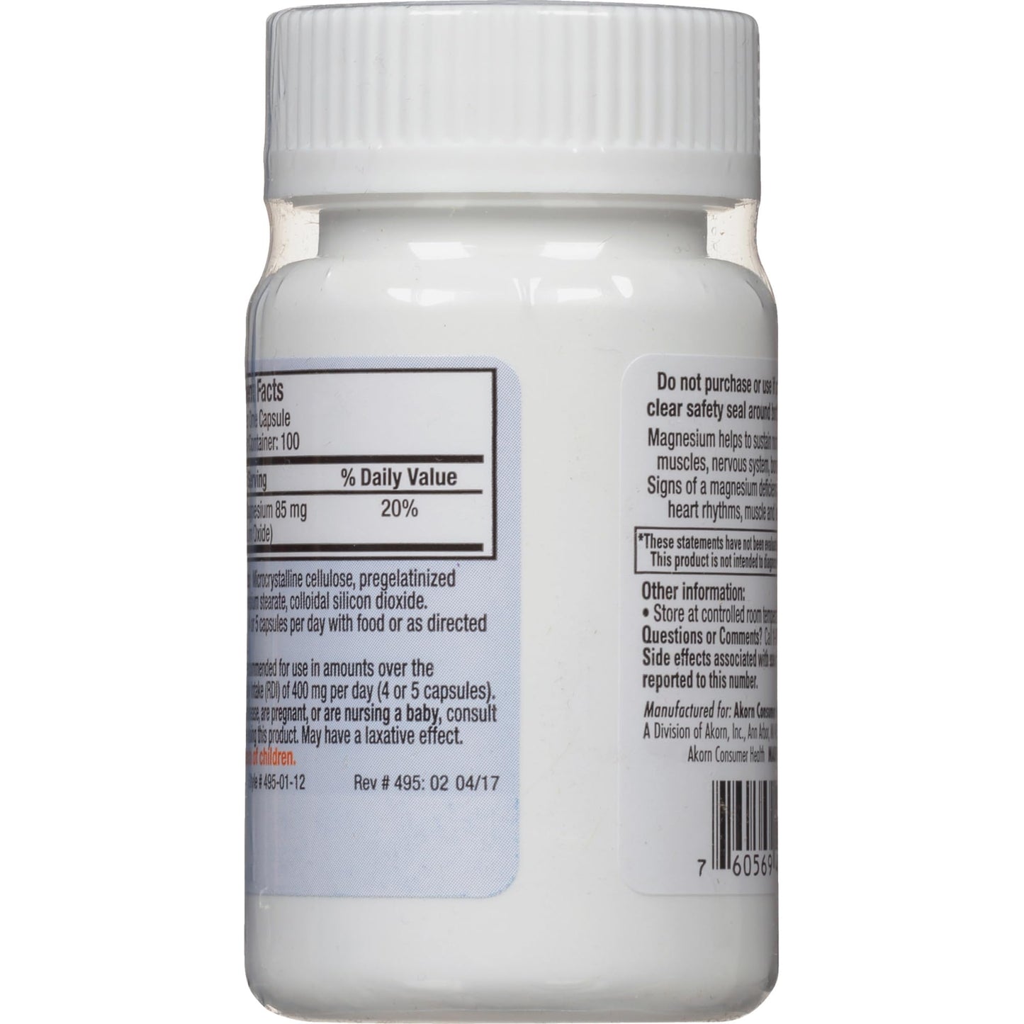 URO-MAG Sugar-Free Magnesium Oxide Supplement Capsule, 100 Count