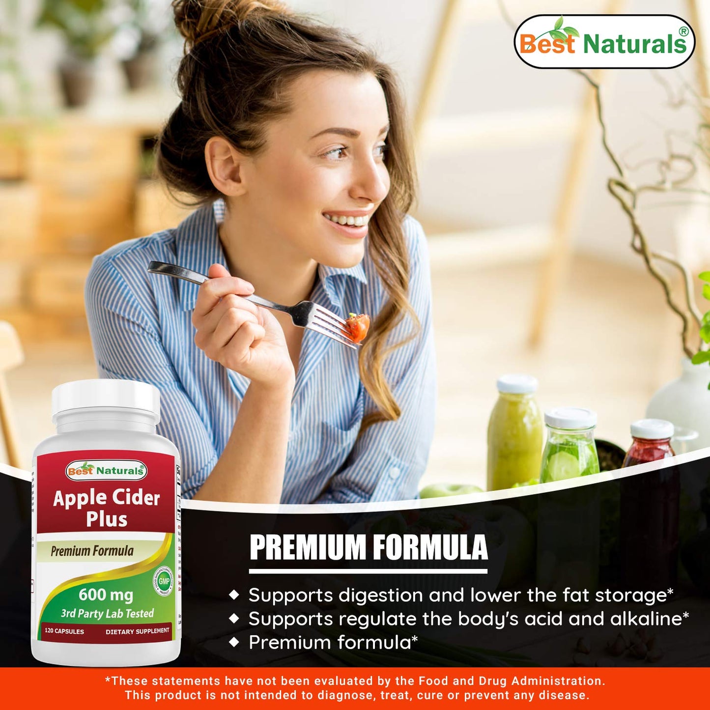 Best Naturals Apple Cider Vinegar Plus 600 Mg Capsules 240