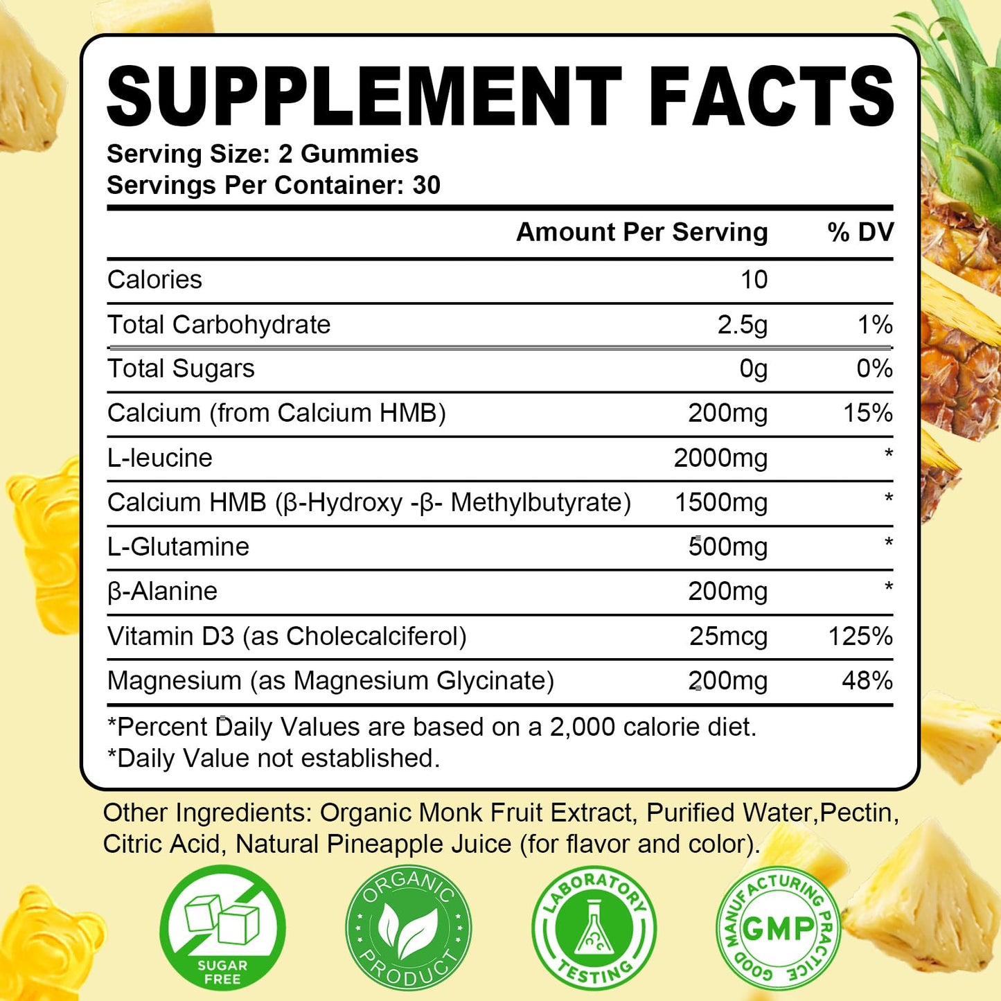 Sijigood HMB and L-Leucine with Vitamin D3, Gummies, 120 Count