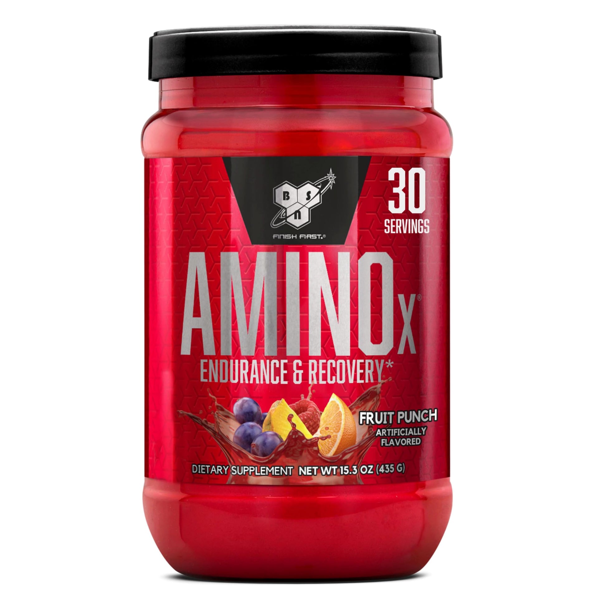 BSN Amino X Muscle Recovery & Endurance Powder, BCAAs, 30 Servings, Fruit Punch