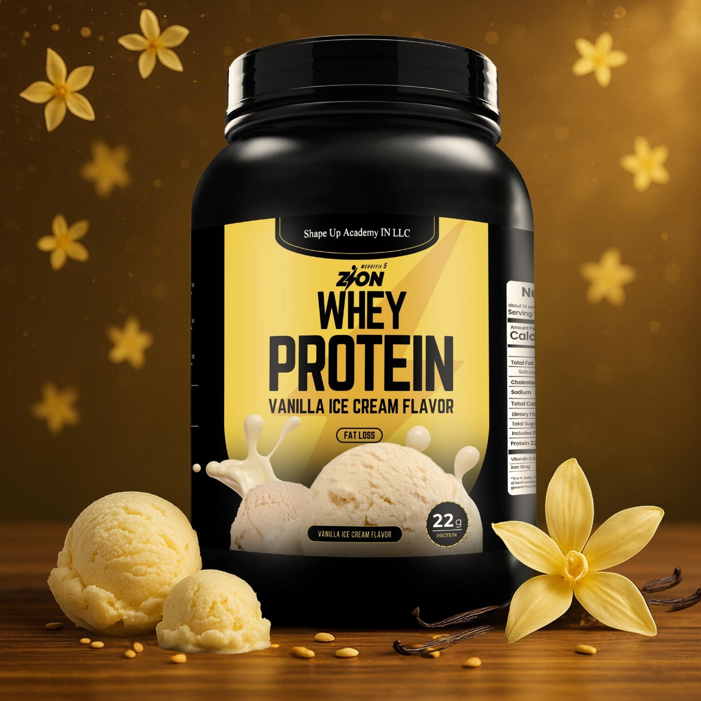 SHAPE UP ACADEMY IN LLC Zion Whey Protein Powder Vanilla Ice Cream 1.69 Pound 27