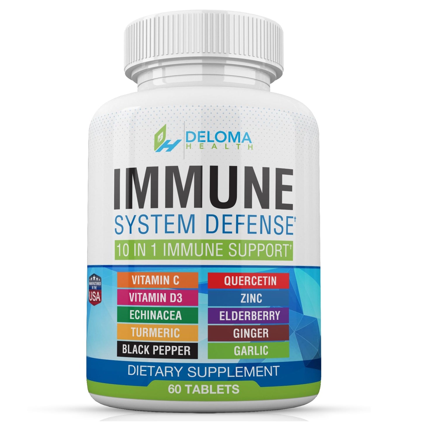 Deloma Health 10 in 1 Immune System Support Supplement Tablet, 60 Count