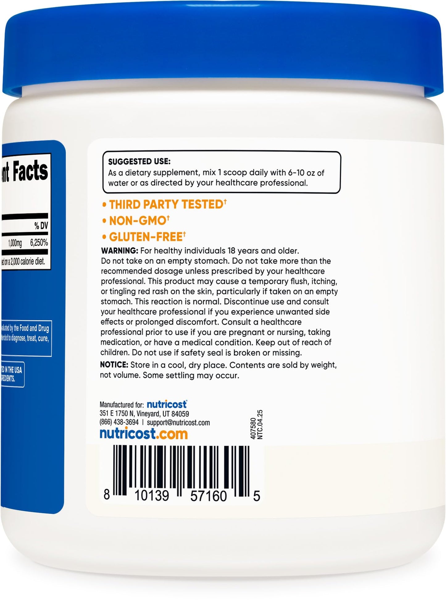 Nutricost Niacin (Vitamin B3) Powder 8.8185 Ounce