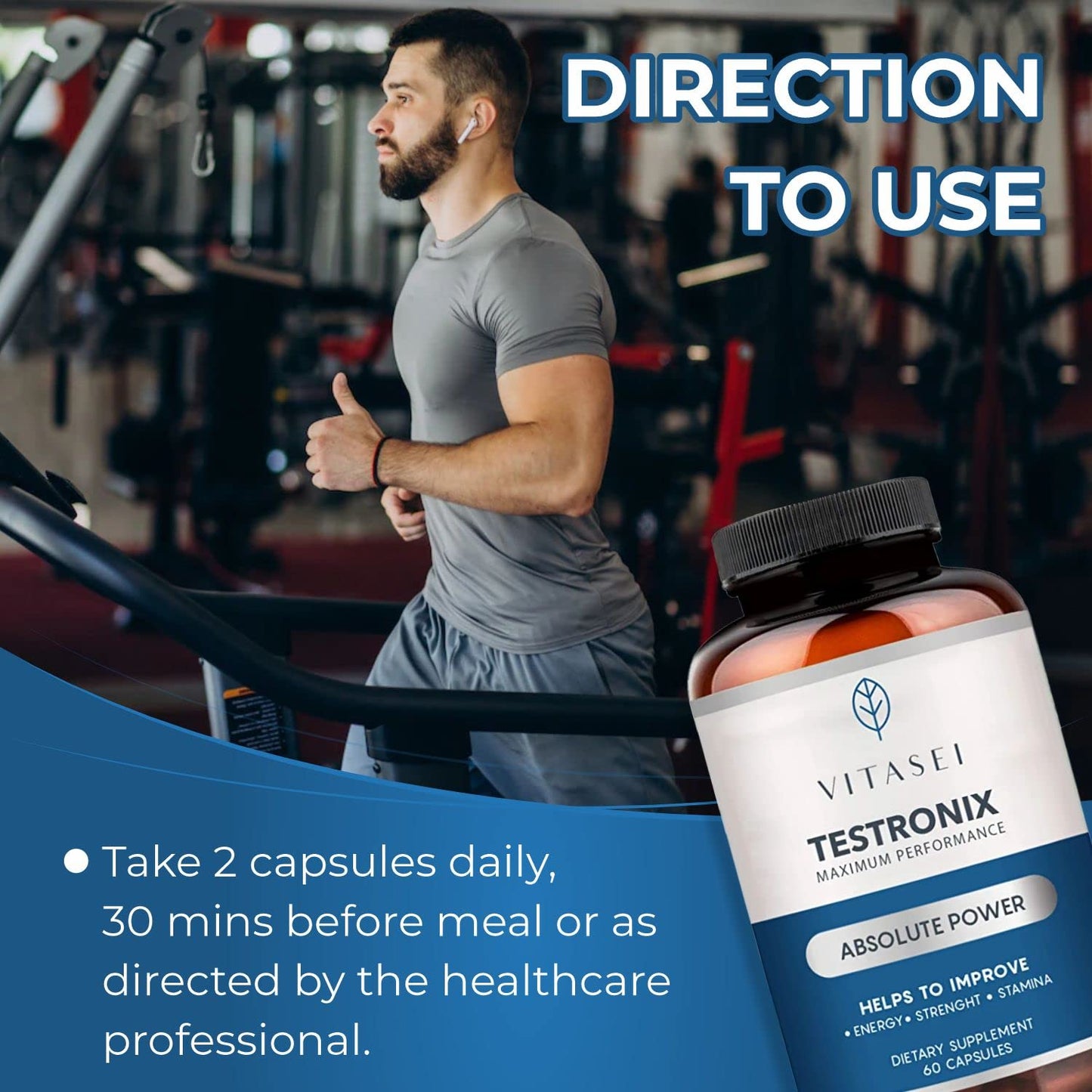 VITASEI Testronix Performance & Muscle Supplement Capsules 120