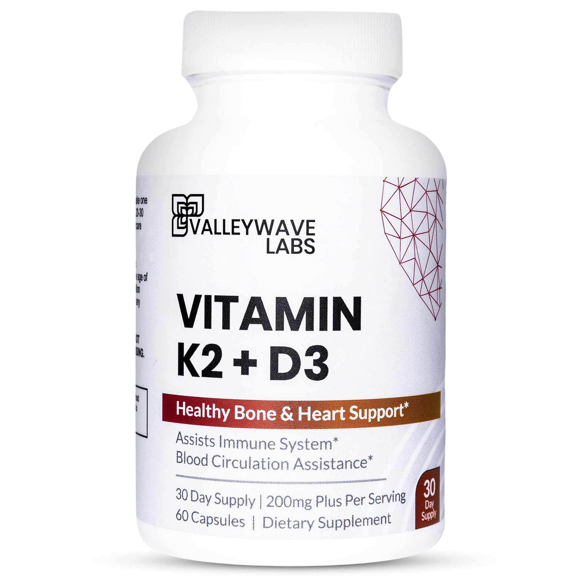 Valleywave Labs Vitamin D3 K2 Capsules 60 Capsules