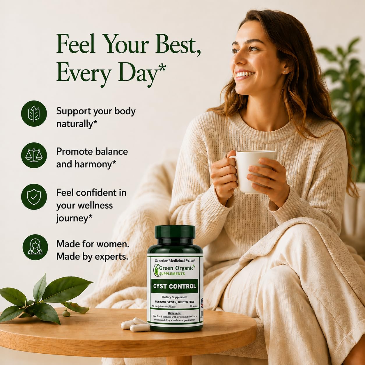 Green Organic Supplements Cyst, Breast Cyst Capsules 180