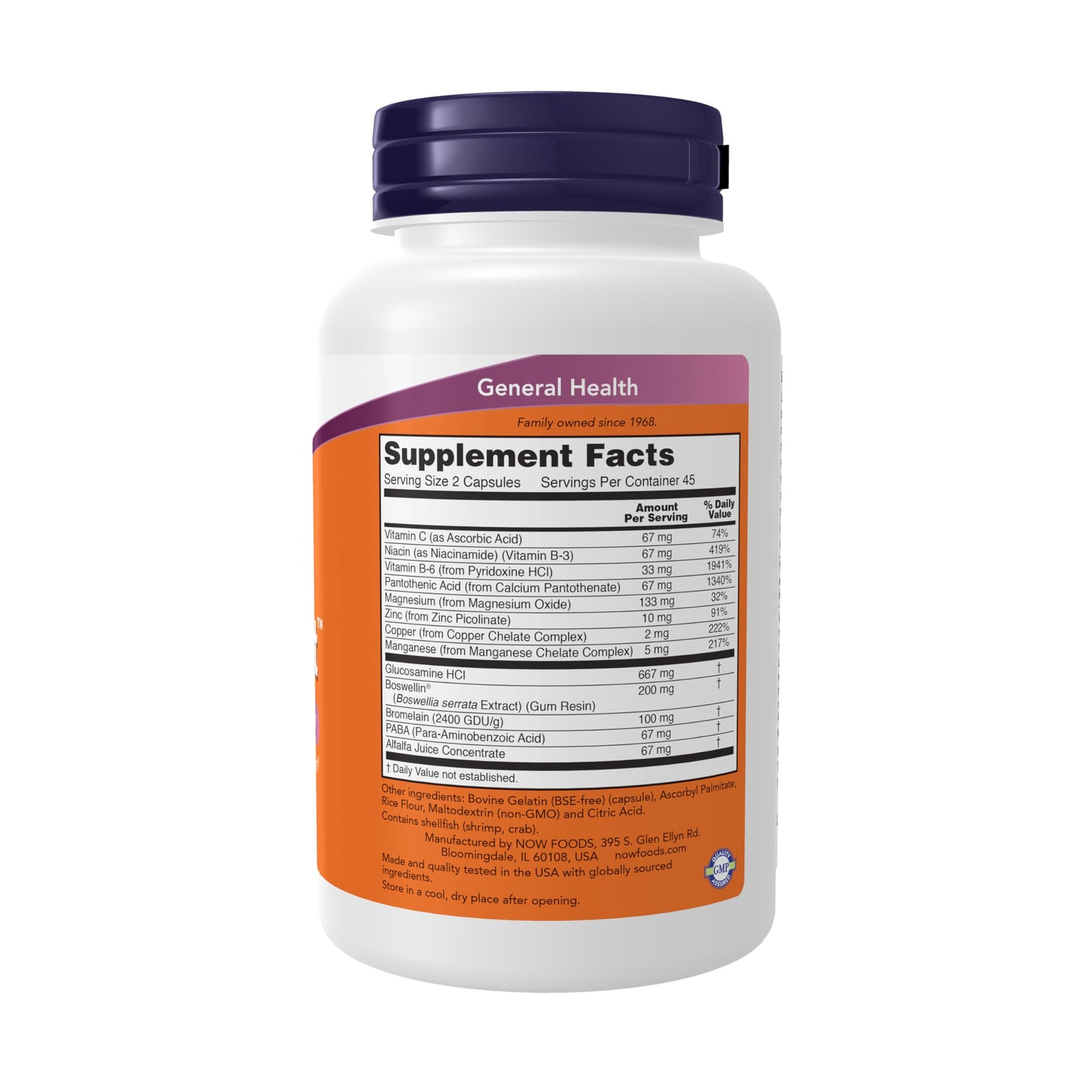 NOW Foods Joint Support with Glucosamine, Boswellin and Sea Cucumber Capsules, 90 Capsules