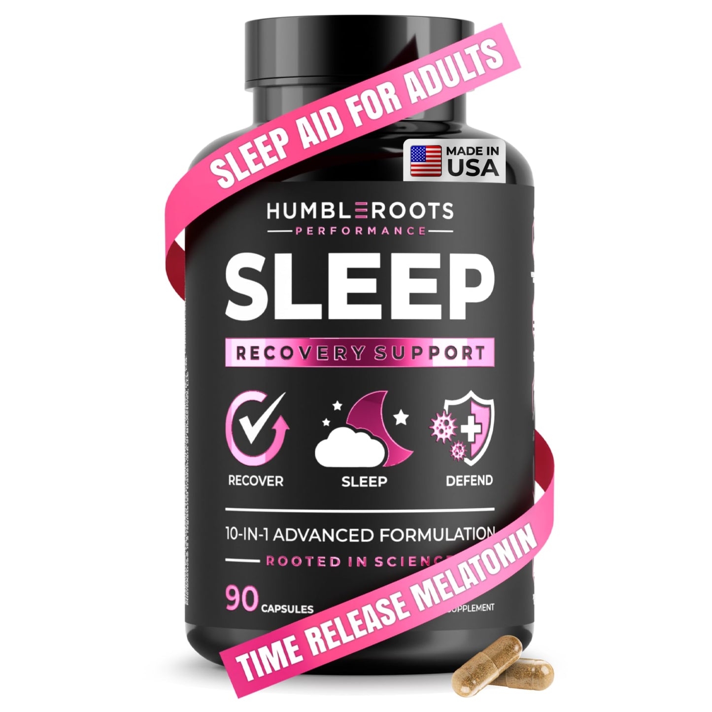 Humbleroots Performance Extra Strength Sleep Aid for Adults Capsule 90 Count