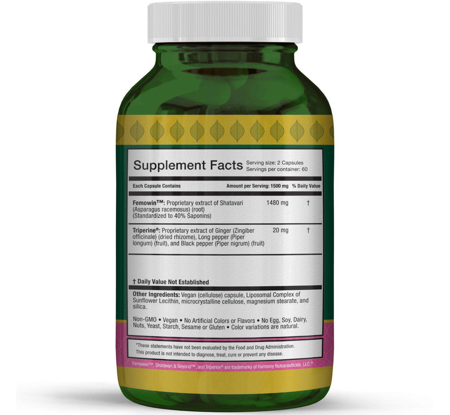 Harmony Nutraceuticals Shatavari & Beyond Liposomal Extract with Triperine Capsules 120