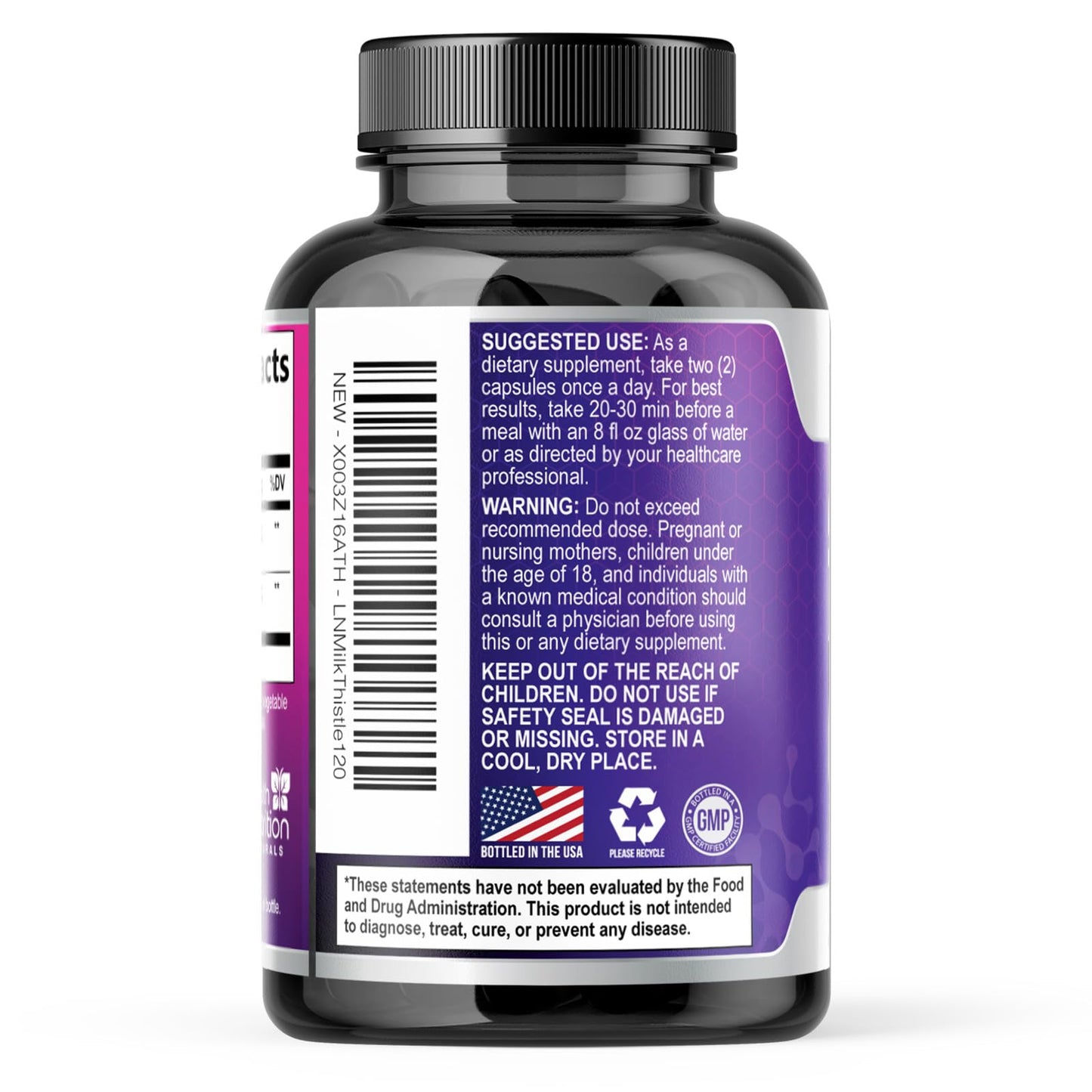 Health Nutrition Naturals Milk Thistle Supplement Capsule 120 Count