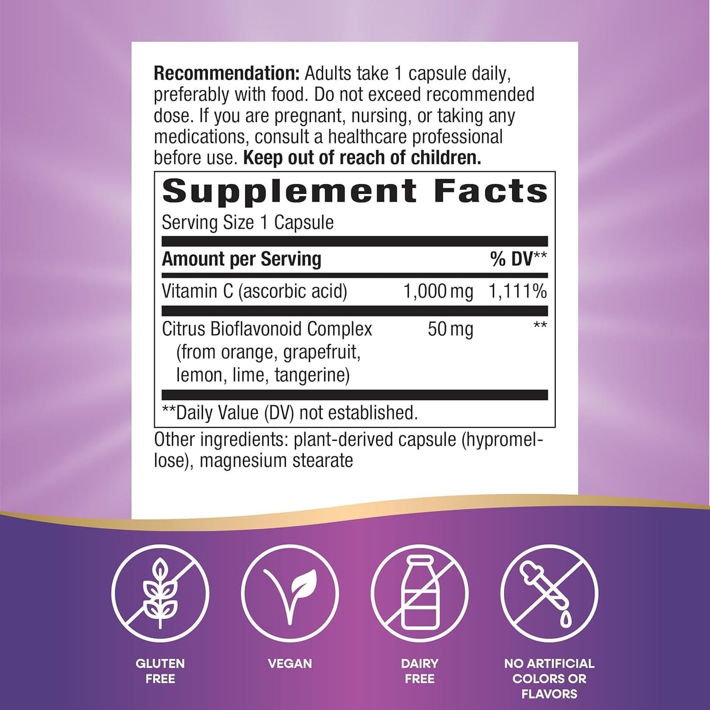 Nature's Way Extra Strength Vitamin C with Bioflavonoids Capsules, 1000 mg per Capsule, 500 Count