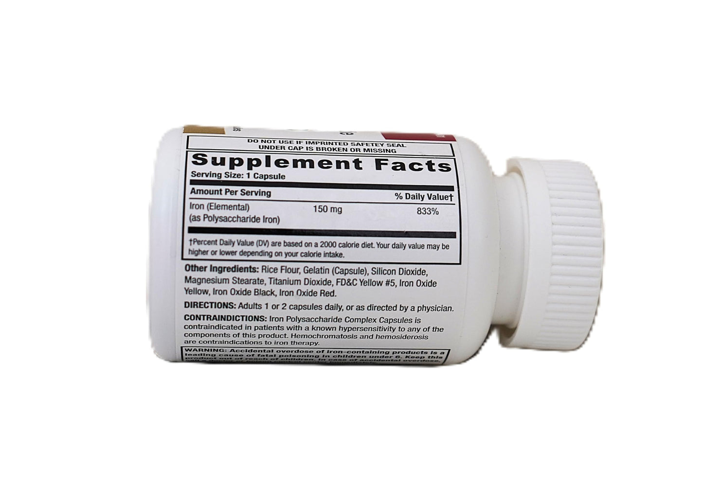 Westminster Pharmaceuticals Iron Polysaccharide Complex Capsules 150mg Elemental Iron Supplement, 100 Count