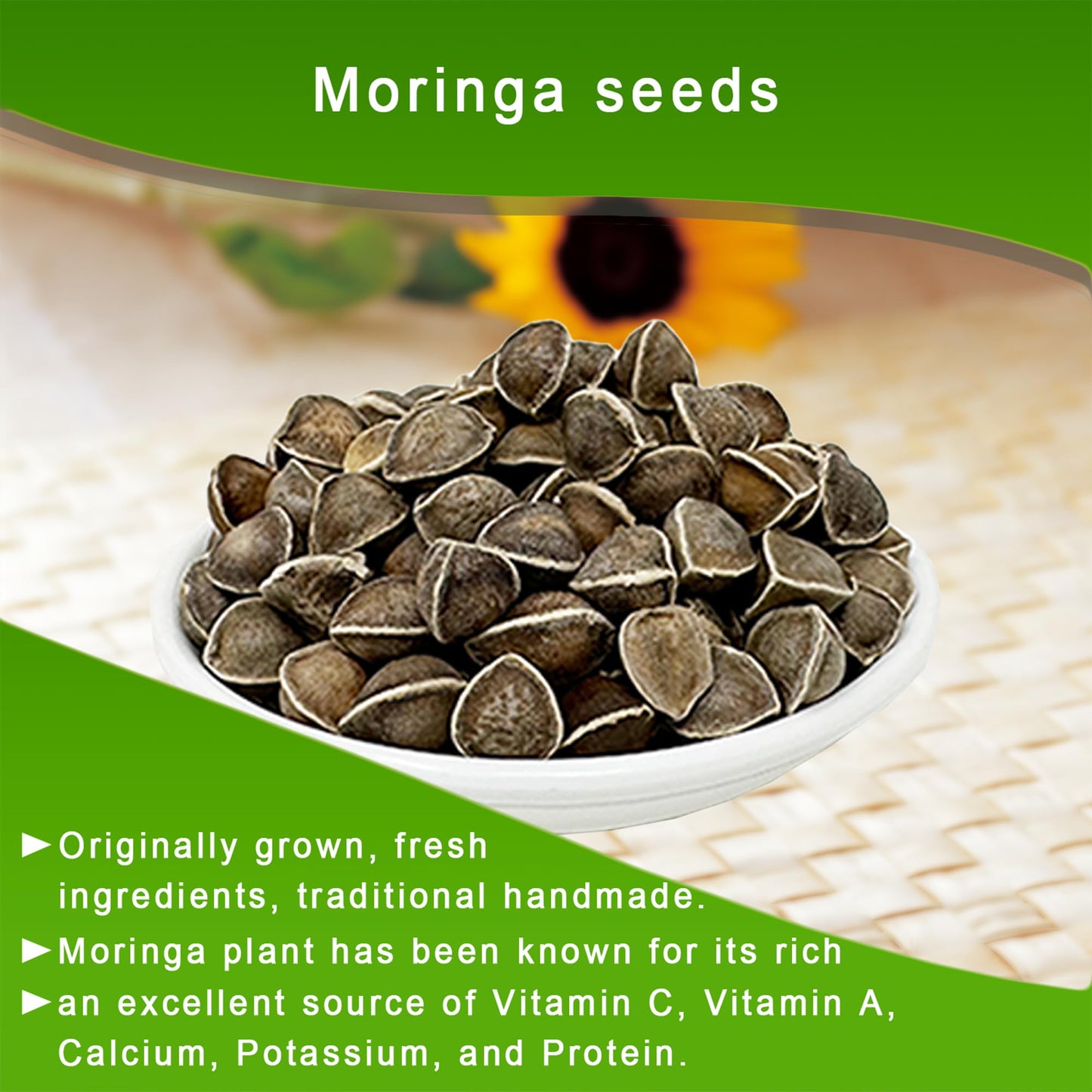 DABC OAK LAND Premium Moringa Seed Moringa Oleifera Edible Seeds Tablets, 8 Count
