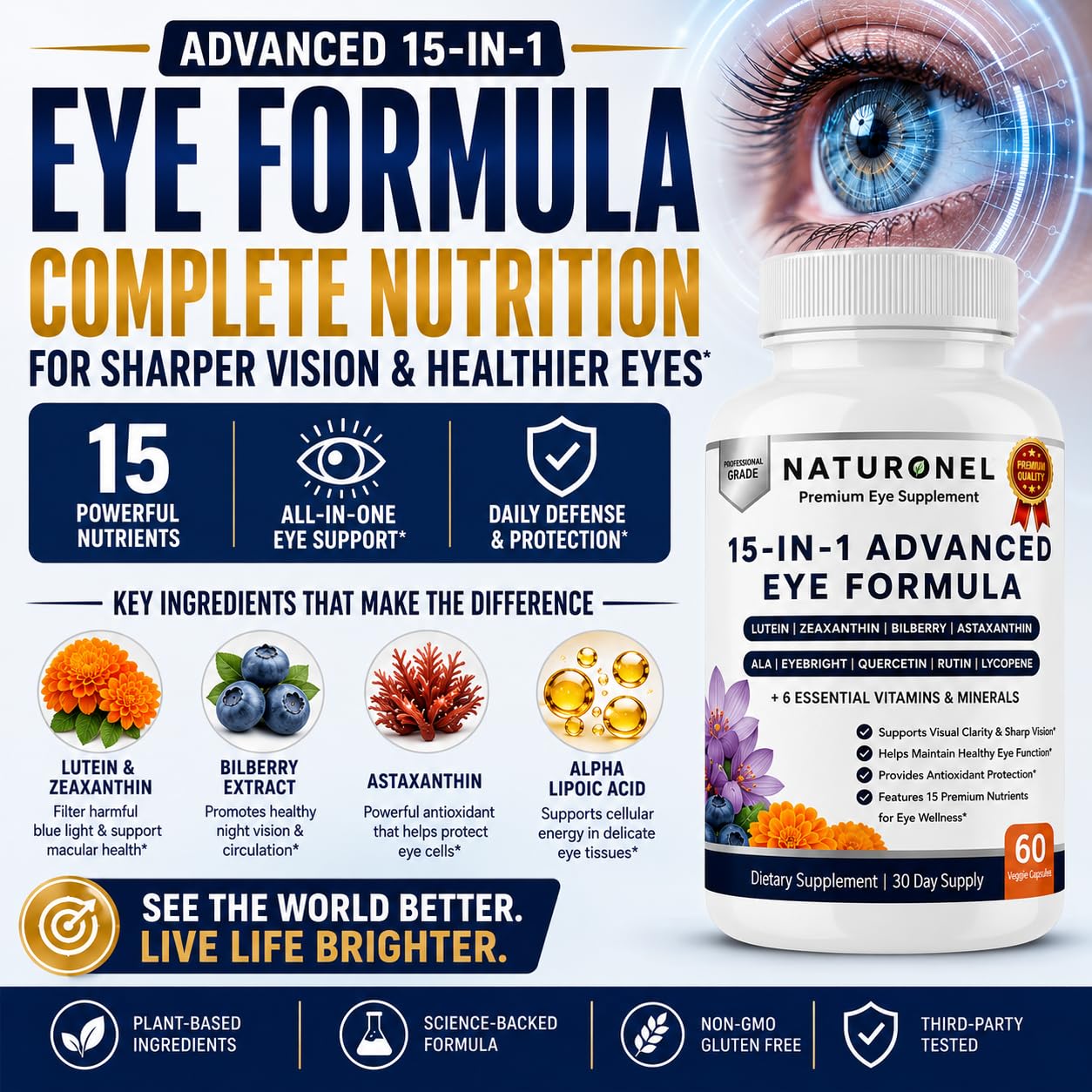 Naturonel 15-in-1 Advanced Eye Formula Capsules 60 Count