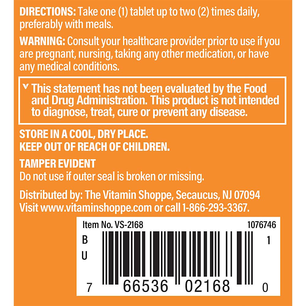 The Vitamin Shoppe Apple Cider Vinegar with Apple Pectin Tablets, 100 Tablets