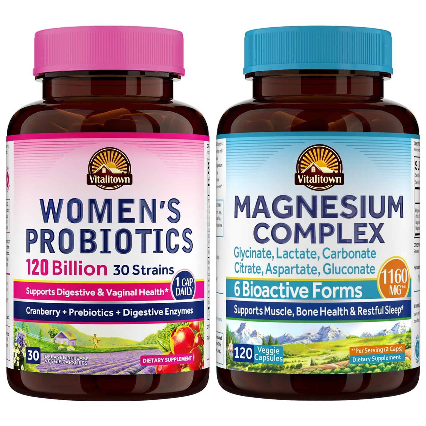 Vitalitown Probiotic + Magnesium Bundle, 150 Capsules