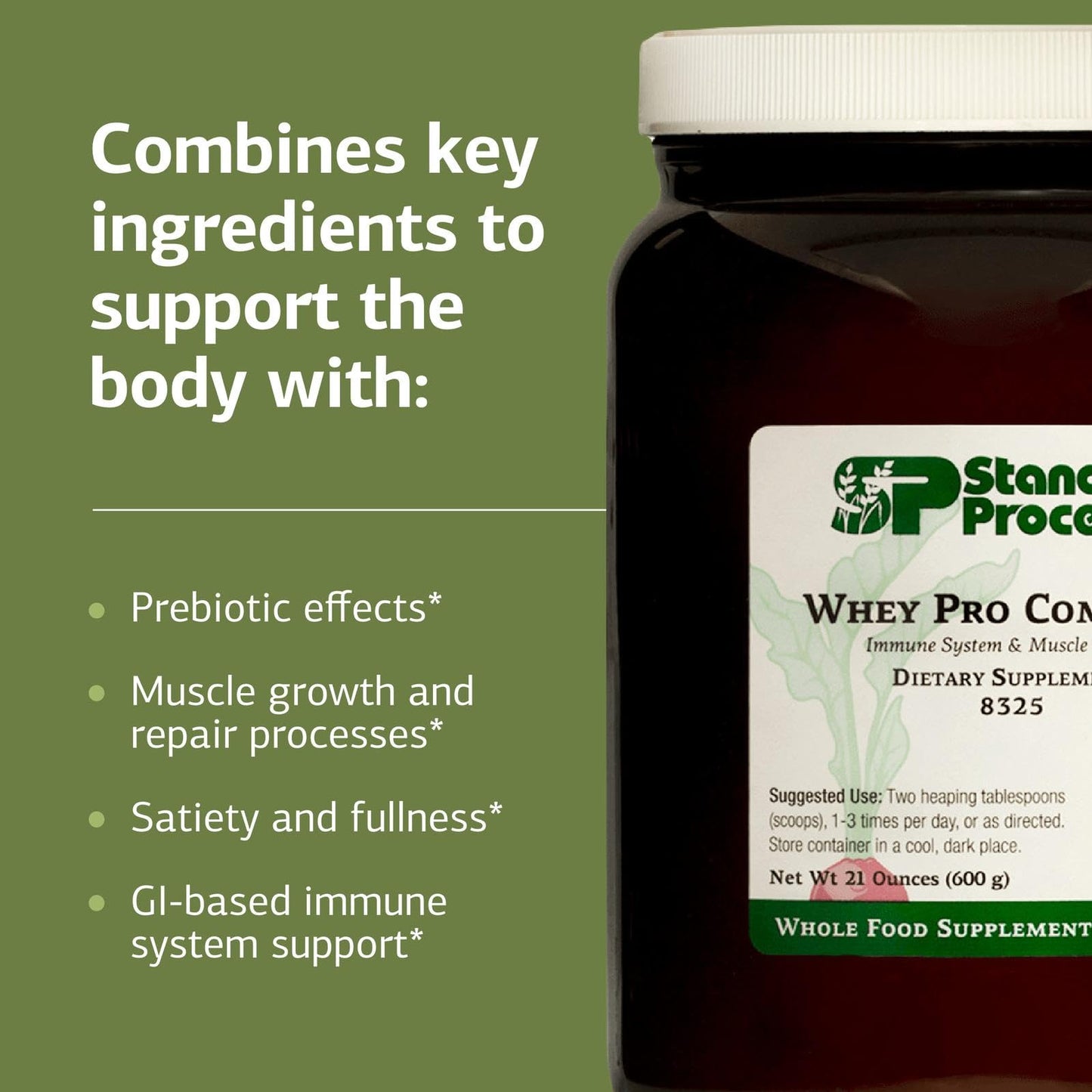 Standard Process Inc. Whey Pro Complete - Whole Food Immune Support with Colostrum, Chicory Root and Whey Protein Powder, 21 Ounce, 25 Servings