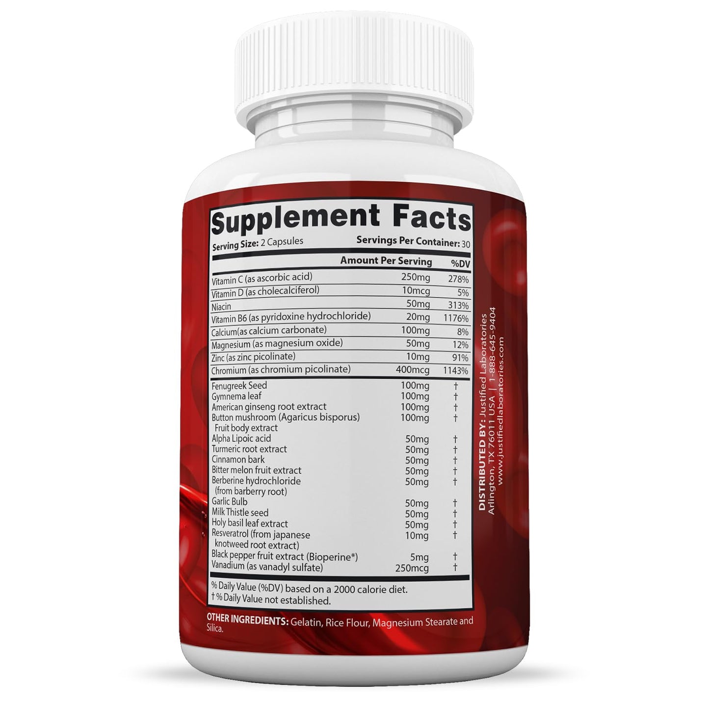 Justified Laboratories Reversirol Max 1295MG Formula Supplement Capsules 60