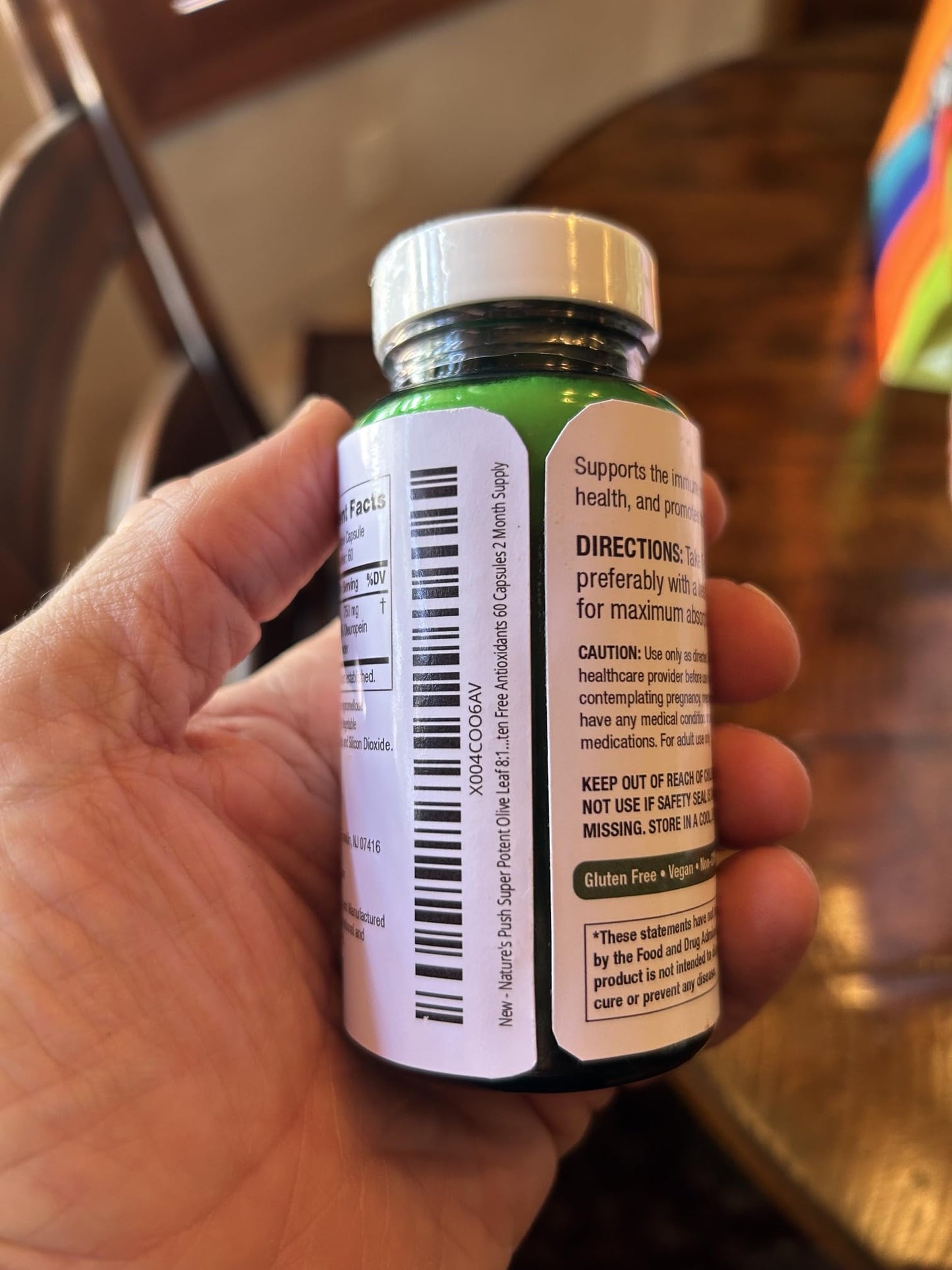 Nature's Push Super Potent 750mg Olive Leaf Extract 8:1 (20% Oleuropein) Capsules, 60 Count
