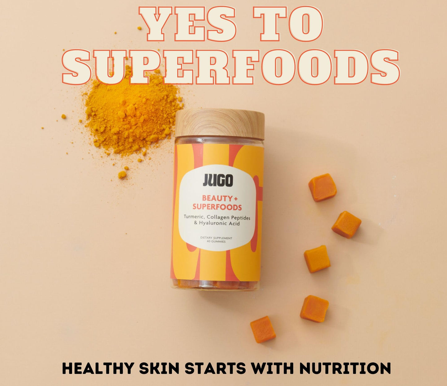 JUGO LLC Beauty + Energy Gummies Bundle – Collagen, Biotin & Vitamin B12, 80 Gummies