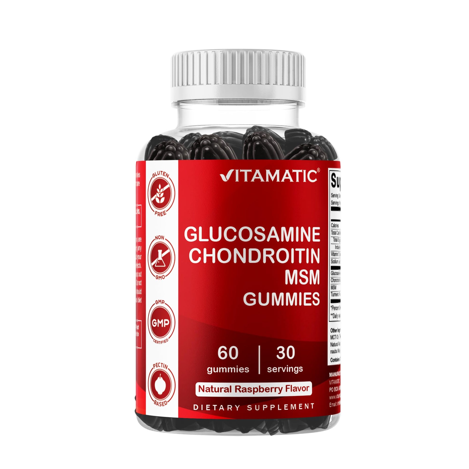 Vitamatic Glucosamine Chondroitin Gummies with MSM & Vitamin E – Joint Support Formula, 60 Gummies