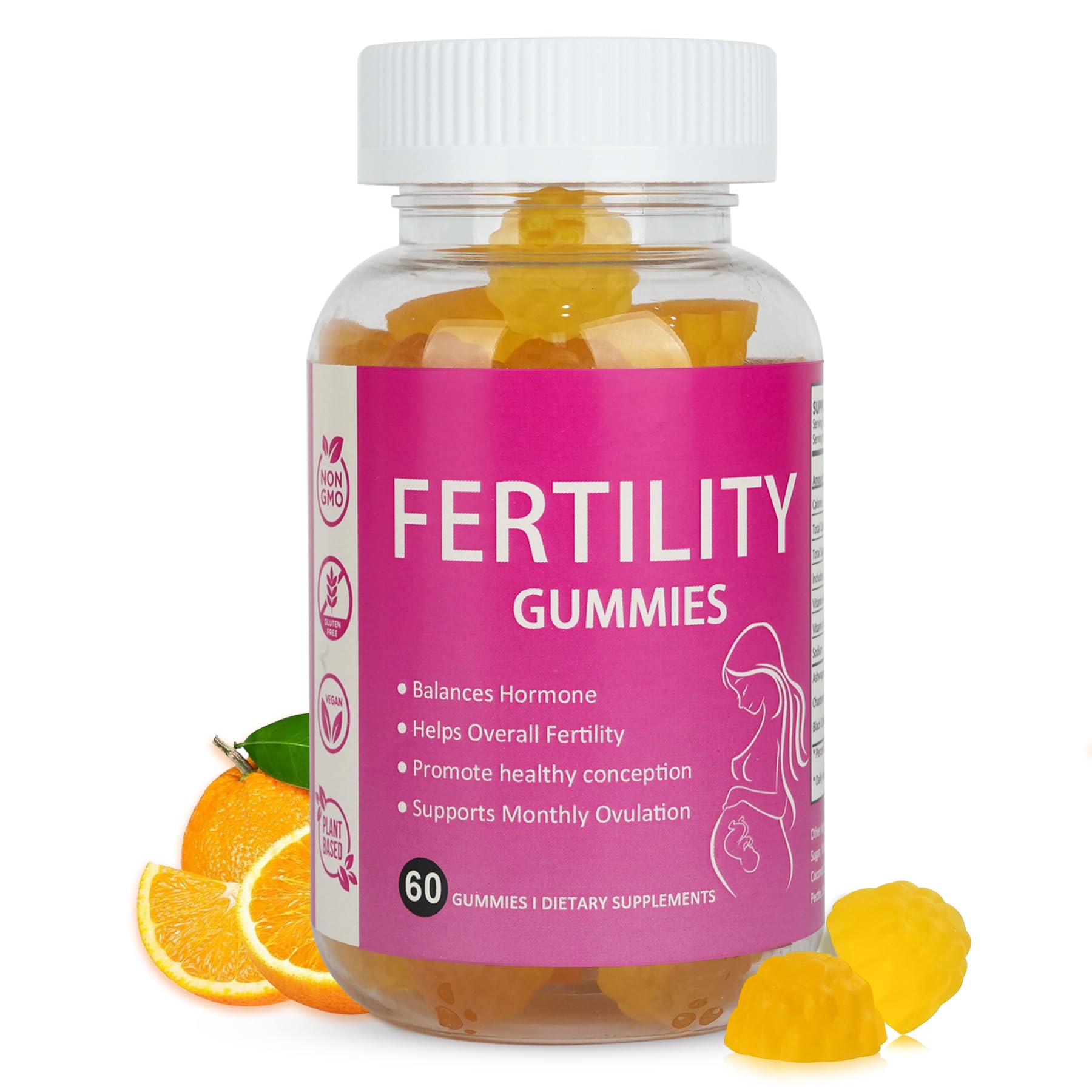 Laicuherb Fertility Support Gummies for Women Prenatal Vitamins with Myo-Inositol & Pantothenic Acid, 60 Count