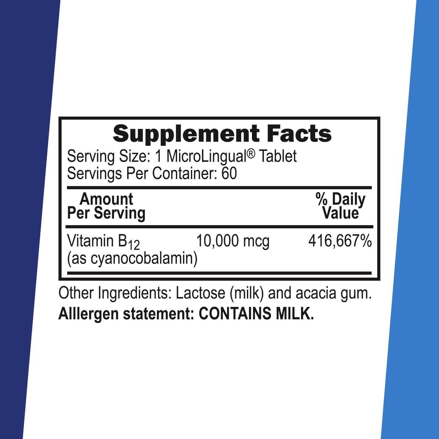 Superior Source No Shot Vitamin B-12 Cyanocobalamin 10000 mcg Tablets, 60 Dissolvable Tablets