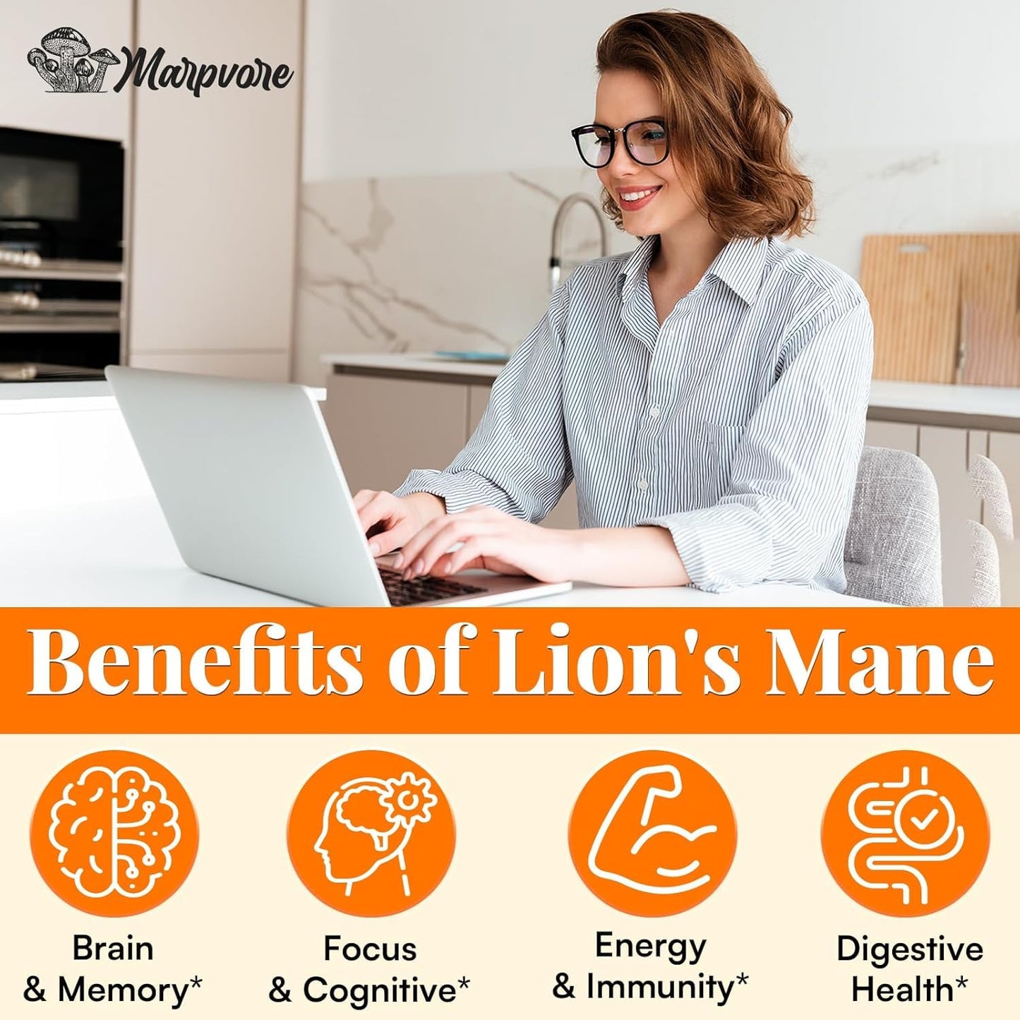 Marpvore Lions Mane Supplement Capsule 60 Count