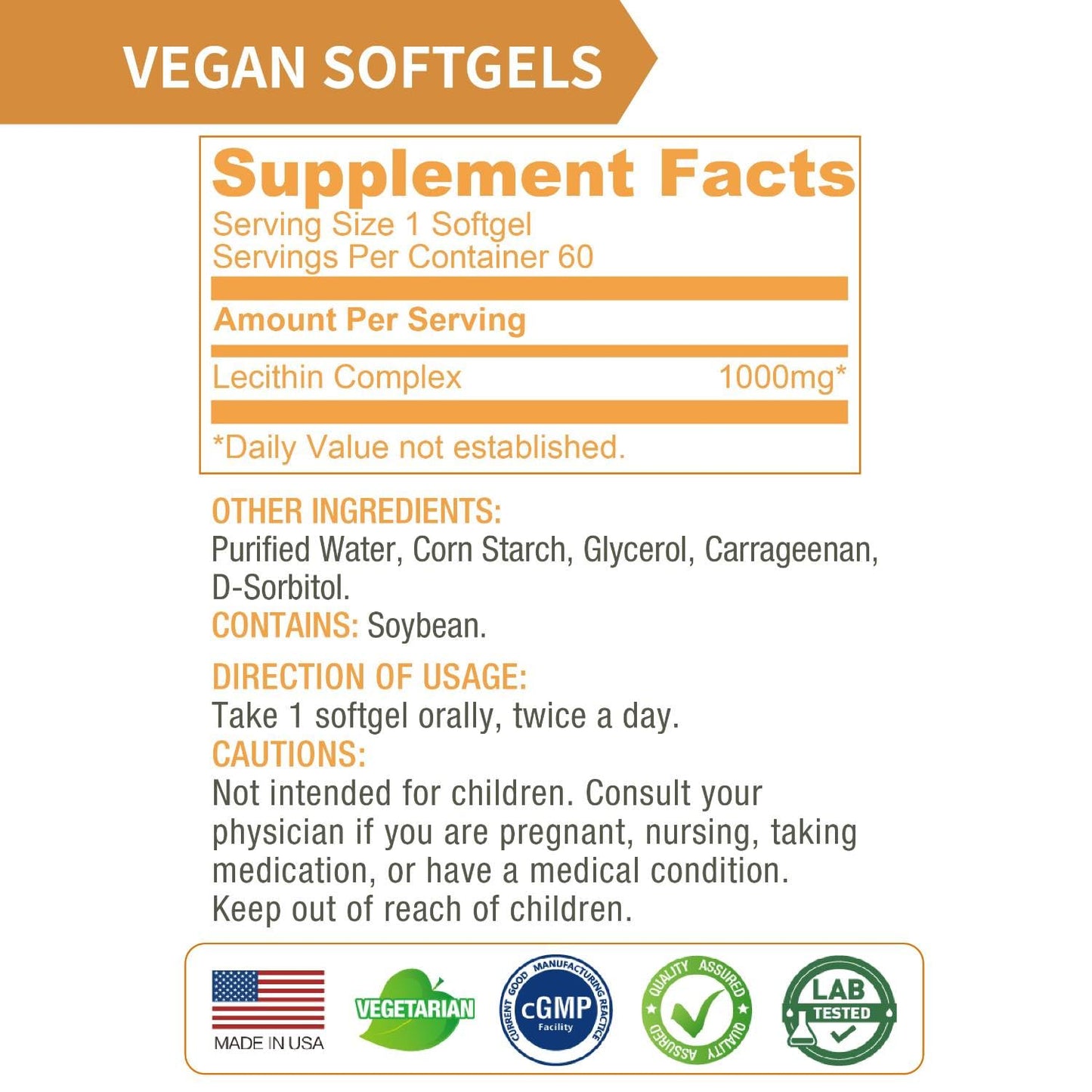 LOVITA Lecithin Softgels 60 Count