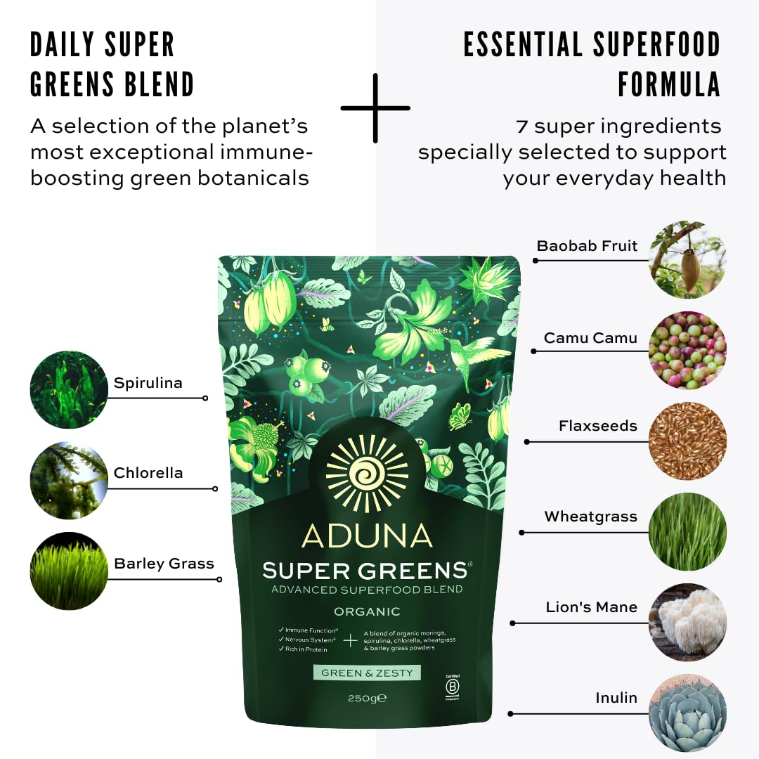 Aduna Organic Super Greens Blend Powder, 1 Count