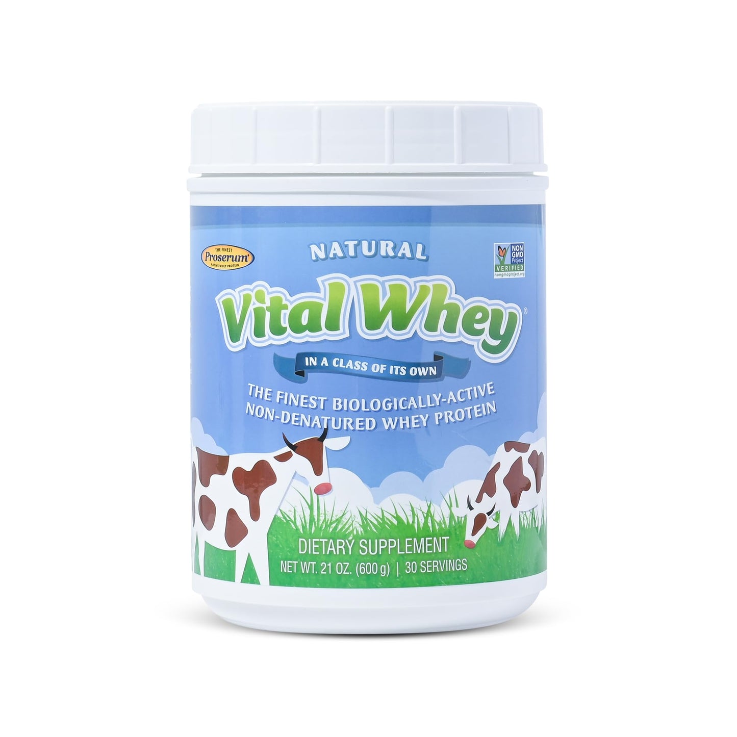 Well Wisdom Proteins Natural Unflavored Grass-Fed Whey Protein Powder Immune Vitality 21